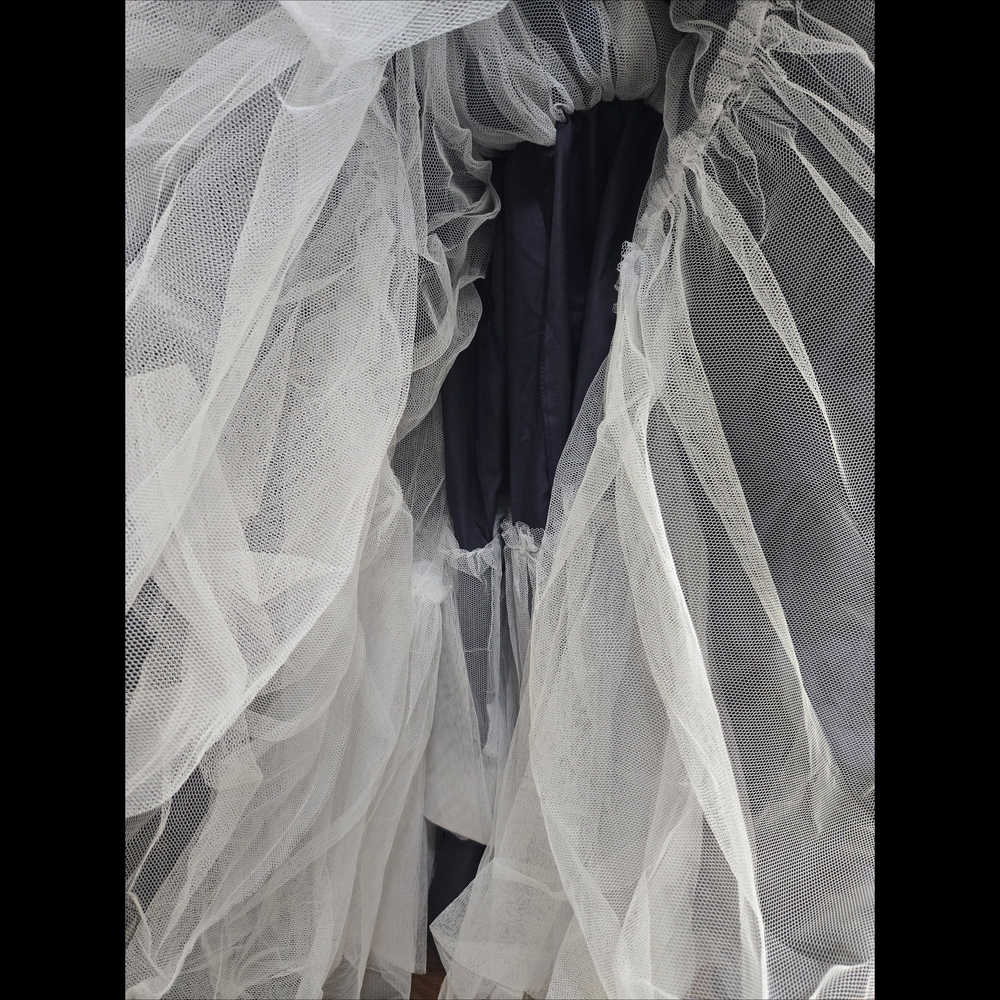 EUC Grace Karin Elegant Black and White Embroidered Floorlength Formal Gown - Picture 9 of 9